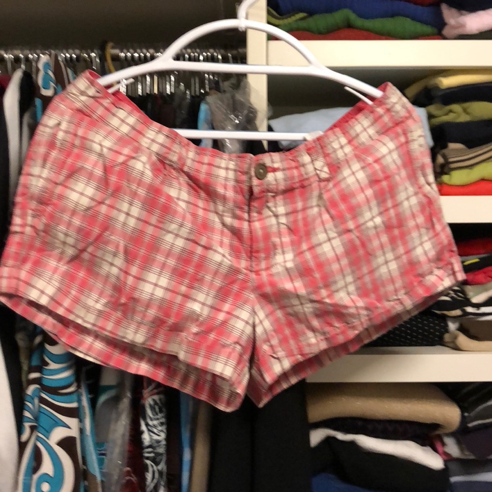American Eagle Outfitters Pink Plaid Cotton Shorts